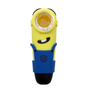 4 Inch silicone minion with glass bowl hand pipe