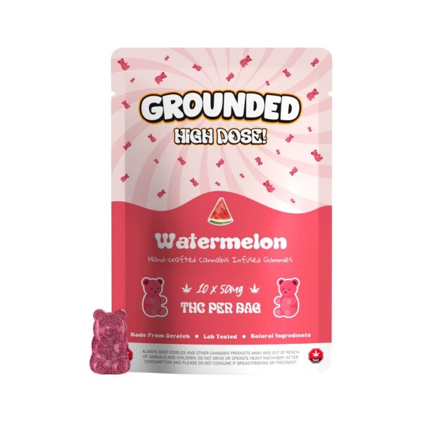 Grounded High Dose Bears – Watermelon 500mg Gummies