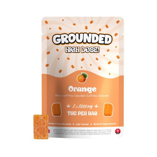 Grounded High Dose Bricks – Orange 1000mg Gummy