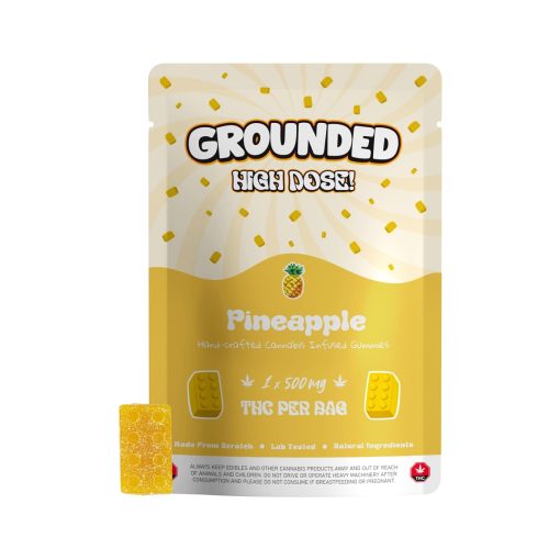 Grounded High Dose Bricks – Pineapple 500mg Gummy