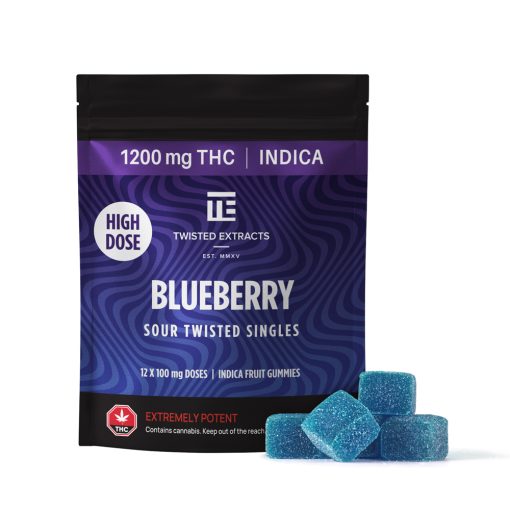 Twisted Single Sour High Dose Blueberry - Indica