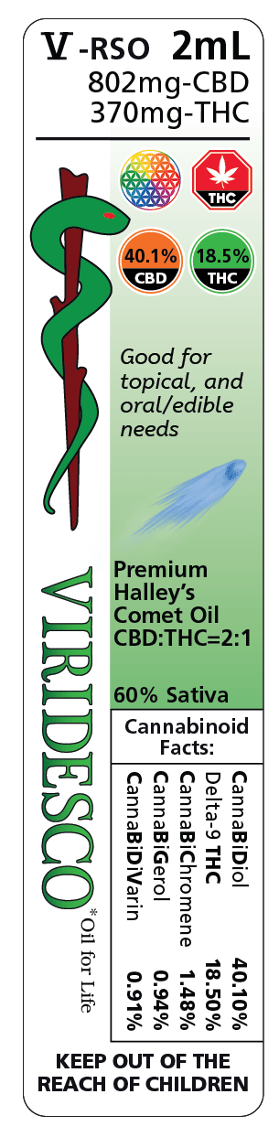Viridesco Premium halley's Comet Oil CBD:THC=2:1 2ml - Image 2