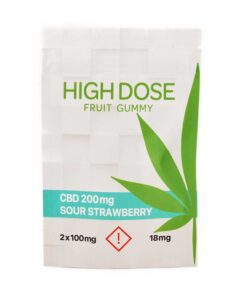 High Dose - Sour Strawberry CBD Gummies (200mg CBD)