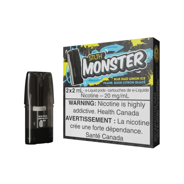 STLTH MONSTER POD PACK BLUE RAZZ LEMON ICE (5PCS/CTN)20MG