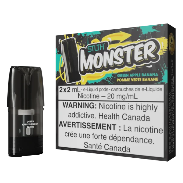 STLTH MONSTER POD PACK GREEN APPLE BANANA (5PCS/CTN)20MG