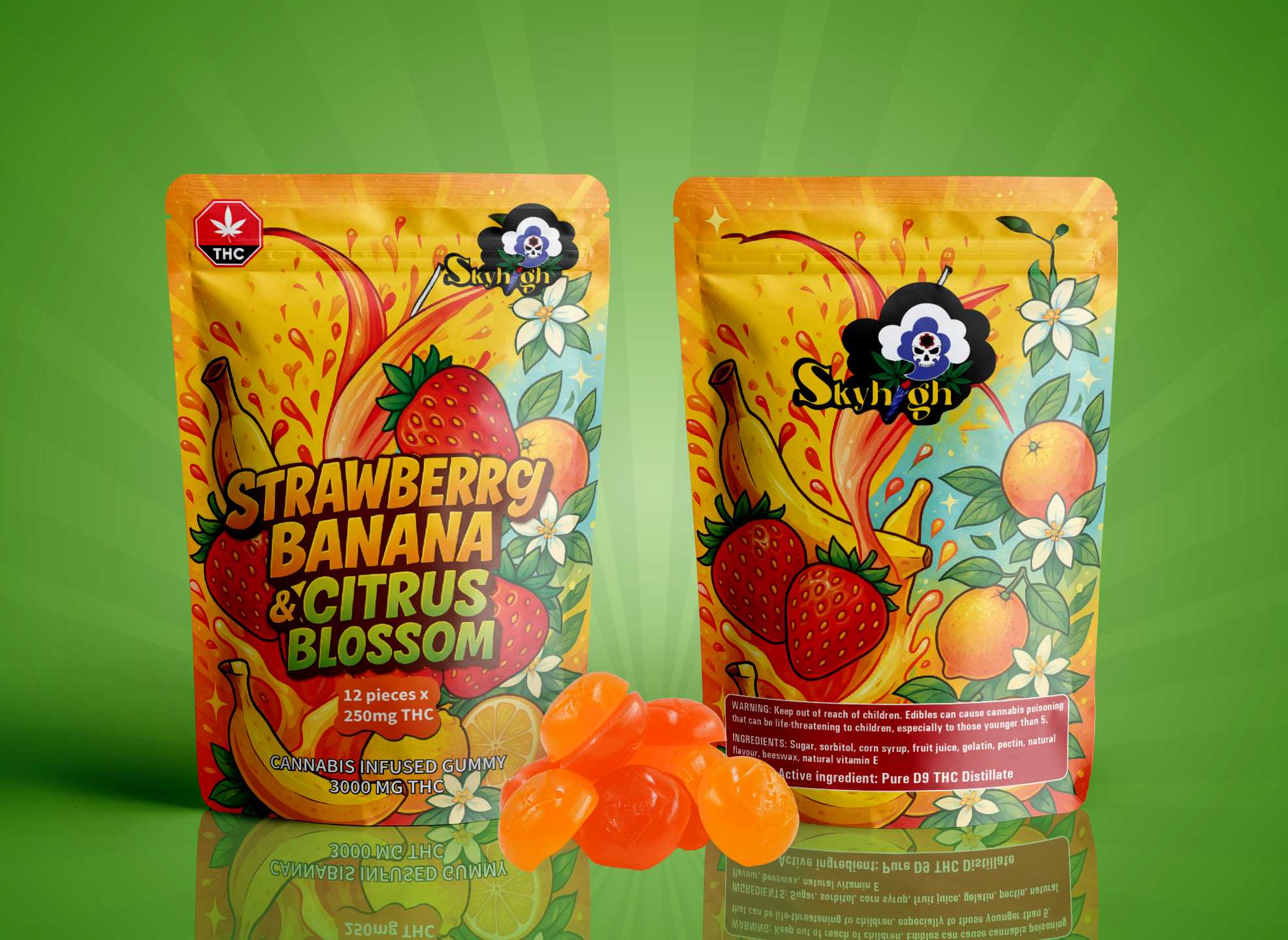 Sky High Edibles - Strawberry Banana + Citrus Blossom (3000mg)